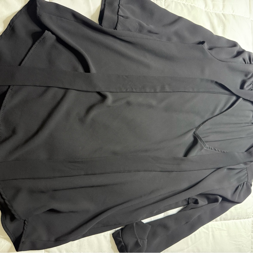 Eloquii Black Draped Open-Front Blazer